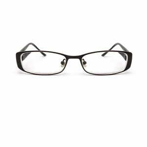 Lucky Brand Women’s Black Rectangular Eyeglasses Frame Floral Temple